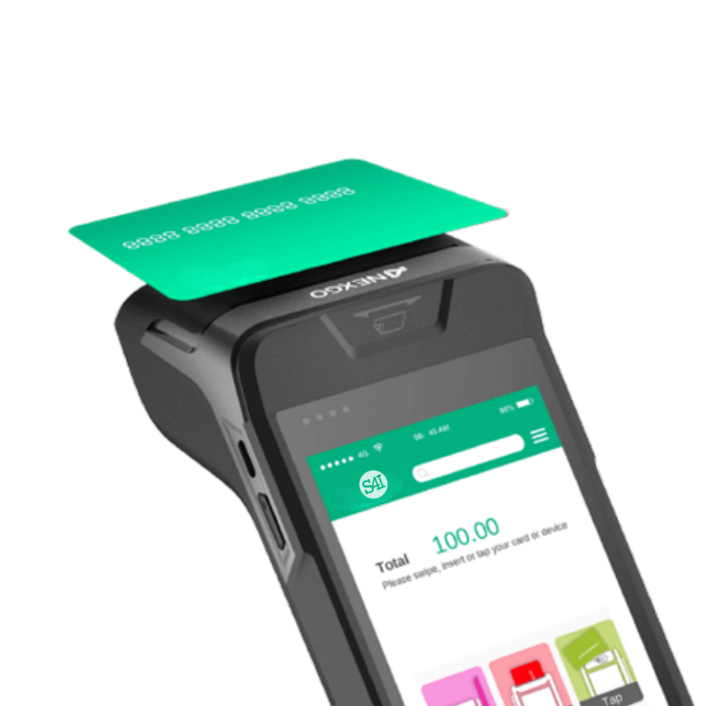 Terminal de paiement mobile ccv avec une carte bancaire à puce smart4invest