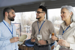 people taking part business event